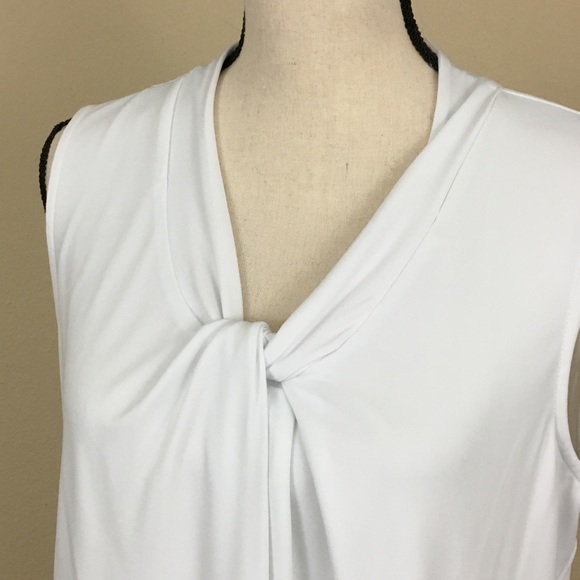 Calvin Klein NWOT White Knot Sleeveless Top Large - Picture 5 of 7